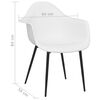 vidaXL Dining Chairs 4 pcs White PP