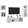 vidaXL 4 Piece TV Cabinet Set White Engineered Wood
