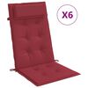 vidaXL Highback Chair Cushions 6 pcs Wine Red Oxford Fabric