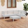 vidaXL 5 Piece Garden Lounge Set Solid Pinewood White