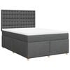 vidaXL Box Spring Bed with Mattress Dark Grey Double Fabric