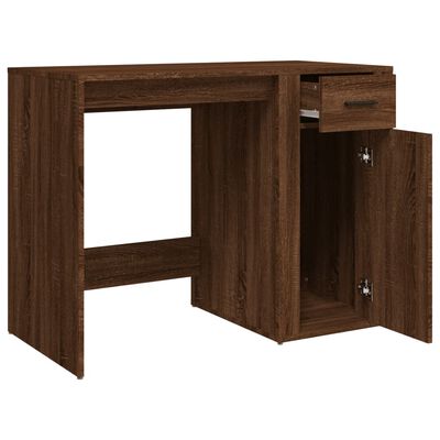 vidaXL Desk Brown Oak 100x49x75 cm Engineered Wood