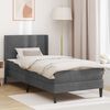 vidaXL Bed Frame with Mattress Dark Grey 107 x 203 cm Velvet