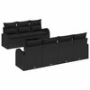 vidaXL Garden Sofa Set 8 pcs Black Poly Rattan