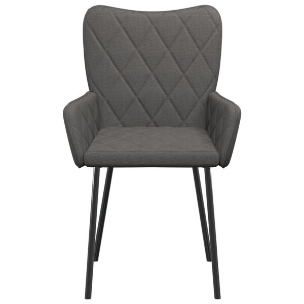 vidaXL Dining Chairs 2 pcs Dark Grey Fabric