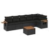 vidaXL Patio Sofa Set 6-Seaters Black