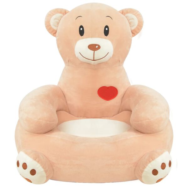 vidaXL Plush Children's Chair Bear Brown