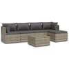 vidaXL 6 Piece Garden Lounge Set with Cushions Grey Poly Rattan