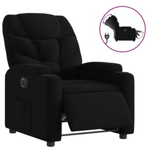vidaXL Electric Recliner Chair Black Fabric