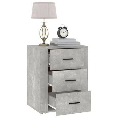 vidaXL Bedside Cabinet Concrete Grey 50x36x60 cm Engineered Wood