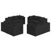 vidaXL 8 Piece Garden Lounge Set with Cushions Poly Rattan Black