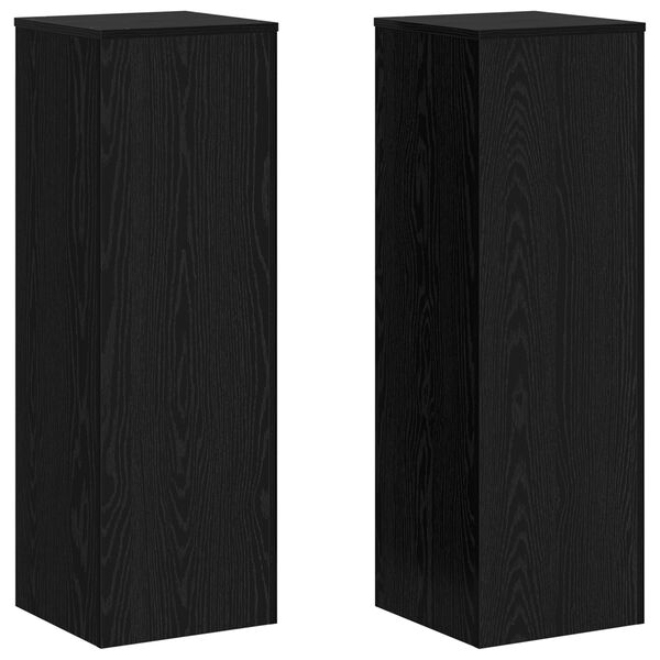 vidaXL Plant Stand Black Oak 33 x 33 x 100 cm Engineered wood