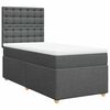 vidaXL Box Spring Bed with Mattress Dark Grey King Single Fabric