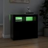 vidaXL Sideboard with LED Lights Black 80x35x75 cm
