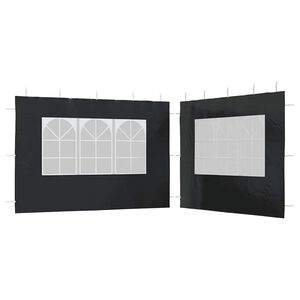 vidaXL Party Tent Sidewall 2 pcs with Window PE Anthracite