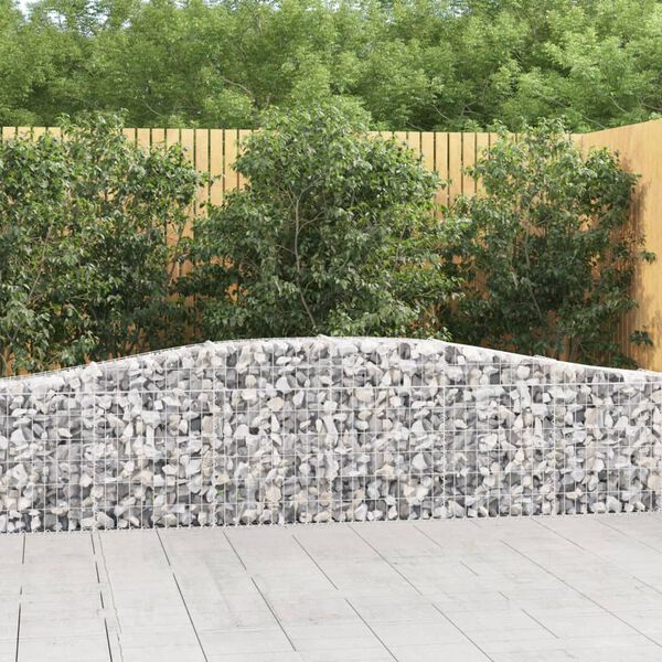 vidaXL Arched Gabion Baskets 10 pcs 400x30x60/80 cm Galvanised Iron