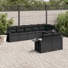 vidaXL 8 Piece Garden Sofa Set with Cushions Black Poly Rattan