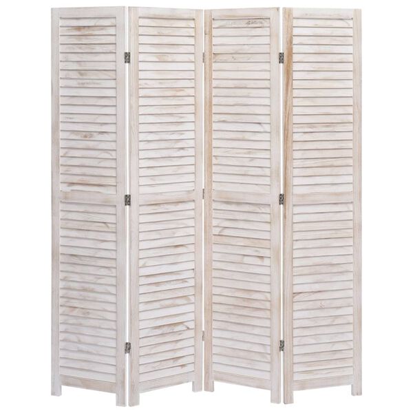 vidaXL 4-Panel Room Divider White 140x165 cm Wood