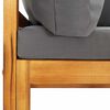 vidaXL Sectional Corner Sofa & Dark Grey Cushion Solid Acacia Wood