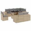vidaXL 9 Piece Garden Sofa Set with Cushions Beige Poly Rattan