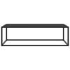 vidaXL Coffee Table Black with Black Glass 120x50x35 cm