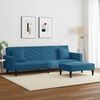 vidaXL 2 Piece Sofa Set with Pillows Blue Velvet