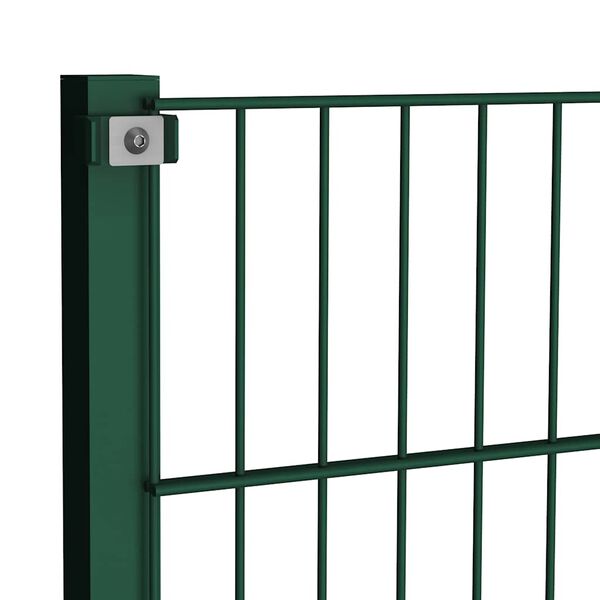 vidaXL Fence Panel with Posts Iron 1040x80 cm Green