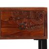 vidaXL Desk Solid Acacia Wood and Real Leather 117x50x76 cm