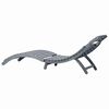 vidaXL Sun Lounger with Cushion Grey Solid Acacia Wood