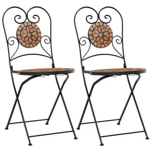 vidaXL Folding Chairs 2 pcs Terracotta Ceramic