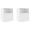 vidaXL Bed Cabinets 2 pcs High Gloss White 40x40x50 cm Engineered Wood