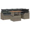 vidaXL Garden Sofa Set 6 pcs 5-Seater Grey Poly Rattan