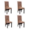 vidaXL Dining Chairs 4 pcs Brown Faux Leather