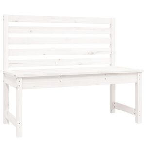 vidaXL Garden Bench White 109 cm Solid Wood Pine