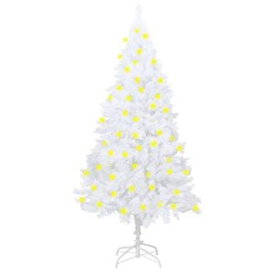 vidaXL Artificial Pre-lit Christmas Tree with Thick Branches White 150 cm