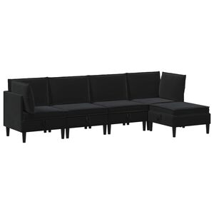 vidaXL Living Room Furniture Set 5 pcs Black Velvet