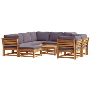 vidaXL 10 Piece Garden Lounge Set with Cushions Solid Wood Acacia