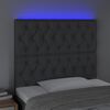 vidaXL LED Headboard Dark Grey 100 cm Fabric