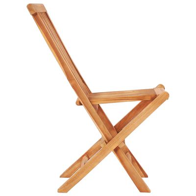 vidaXL 3 Piece Bistro Set with Beige Cushions Solid Teak Wood