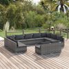 vidaXL 11 Piece Garden Lounge Set with Cushions Grey Poly Rattan