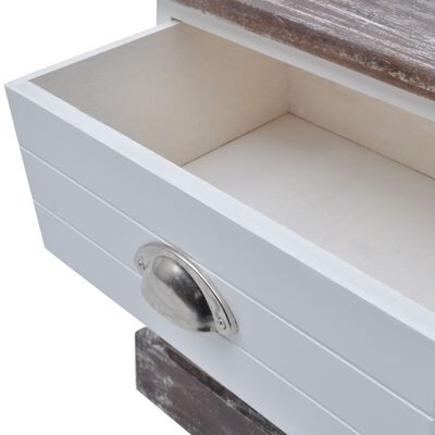 vidaXL Bedside Cabinet Brown and White