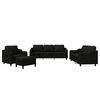 vidaXL 4 Piece Sofa Set with Cushions Black Fabric