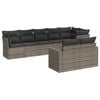 vidaXL 8 Piece Garden Sofa Set with Cushions Grey Poly Rattan
