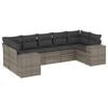 vidaXL 7 Piece Garden Sofa Set with Cushions Grey Poly Rattan