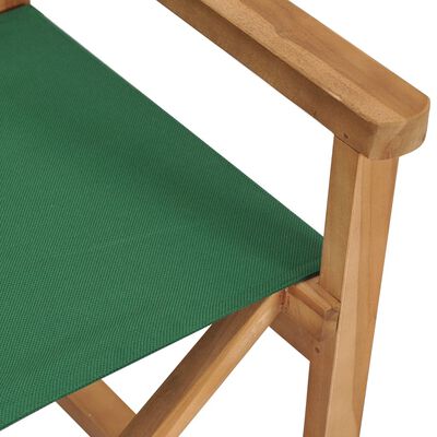 vidaXL Folding Director's Chair Solid Teak Wood Green