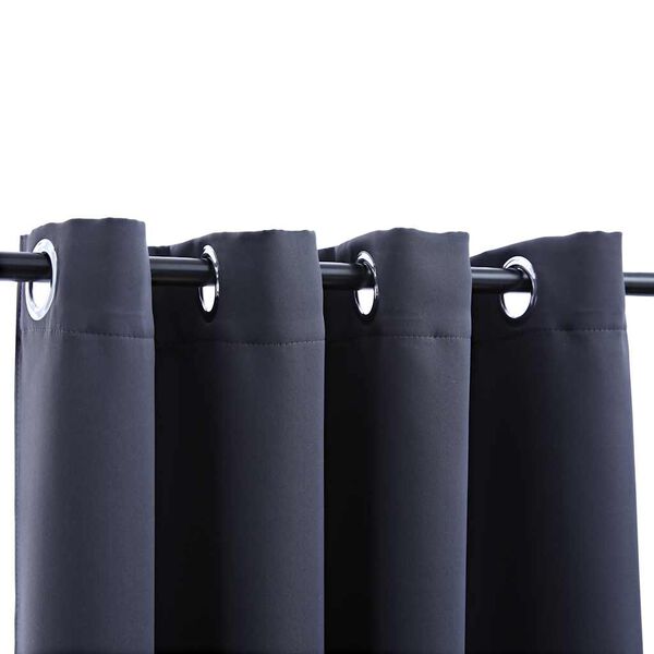 vidaXL Blackout Curtains with Metal Rings 2 pcs Anthracite 140x245 cm