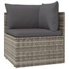 vidaXL 4 Piece Garden Lounge Set with Cushions Grey Poly Rattan