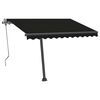 vidaXL Manual Retractable Awning with LED 350x250 cm Anthracite