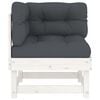 vidaXL Corner Sofa with Cushions White Solid Wood Pine