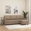 vidaXL 3-Seater Sofa with Footstool Cappuccino 180 cm Faux Leather